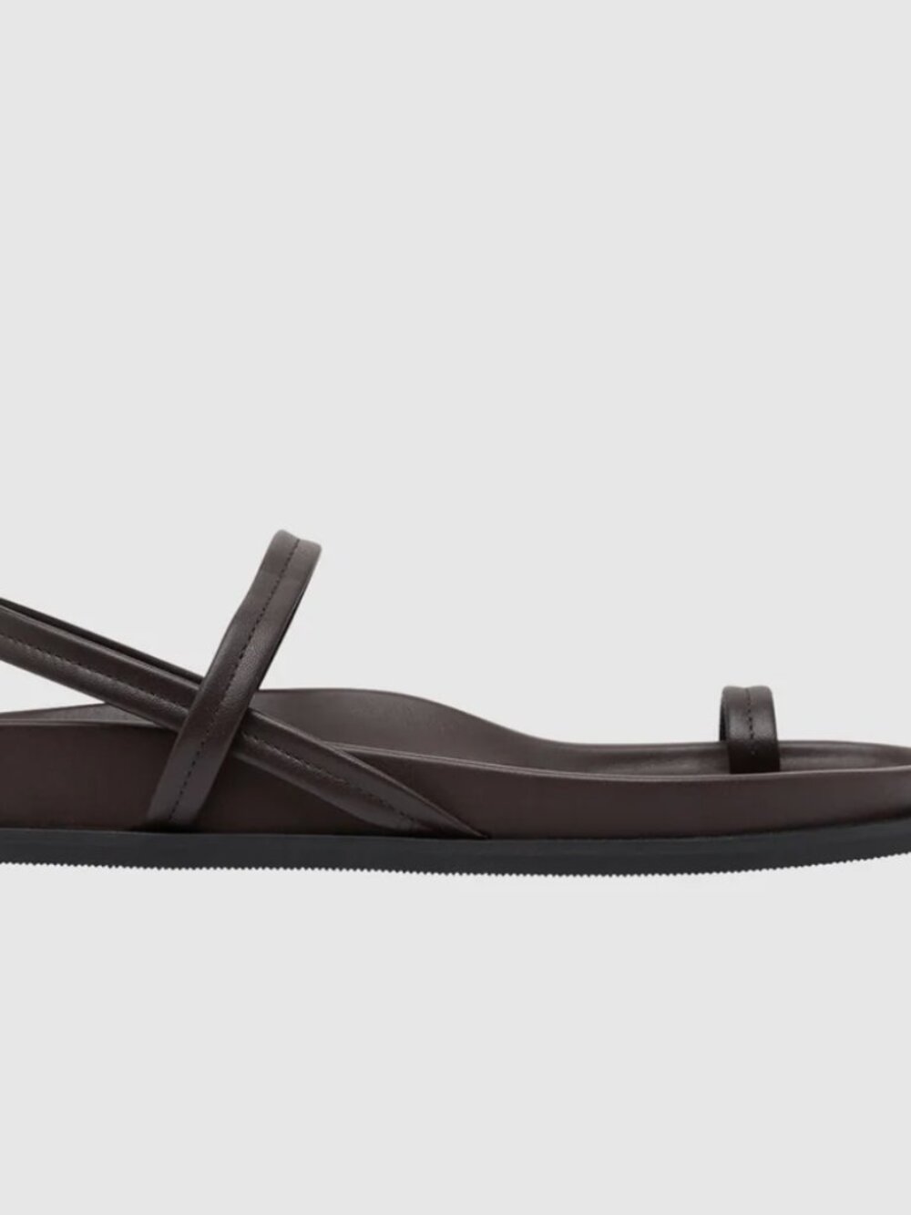St. Agni Dark Brown Leather Strappy Flat Sandals